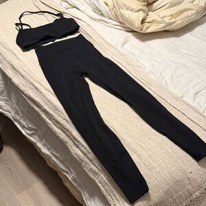 Form Active Black Leggings and Crop Top Set